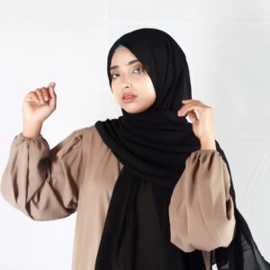 Plain Georgette Black